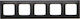 Kontakt-Simon Switch Frame 5 Positions Horizontal Installation in Black Color DRK5/49