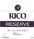 Daddario Woodwinds Rico Reserve Classic Καλάμια Κλαρινέτου Bb No.3 1/2+ Τεμ