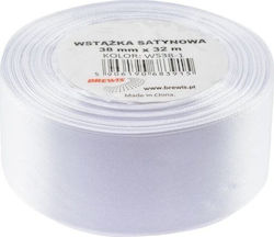Brewis Satin Ribbon White 38mmx32m