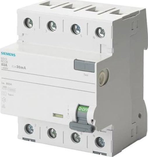 Siemens Phase 4-Pole Earth Leakage Relay 40A 400V