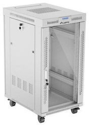 Lanberg Εγκατάσταση Ντουλάπας Rack Δαπέδου 19" 22u 600x800 Γκρι Γυάλινη Πόρτα Lanberg Flat Pack
