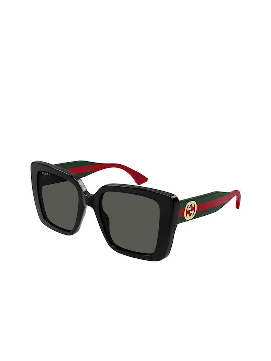 Gucci Women's Sunglasses with Black Plastic Frame and Blue