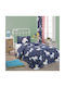 Eponj Home Conținut set Husă de pilotă pentru copii Single cu față de pernă Navy Blue 160x220cm