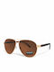 Riverio Men's Sunglasses with Gold Metal Frame and Gold Polarized Lens RV6042571
