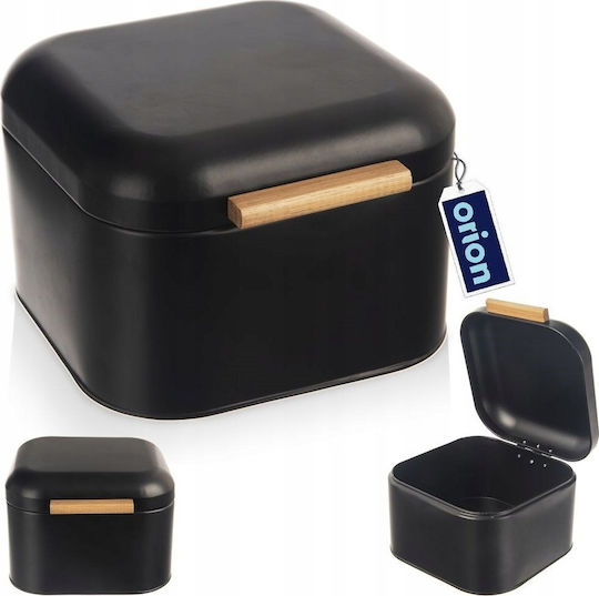 Orion Bread Box with Lid Metallic Black 21.5x20x14.5cm