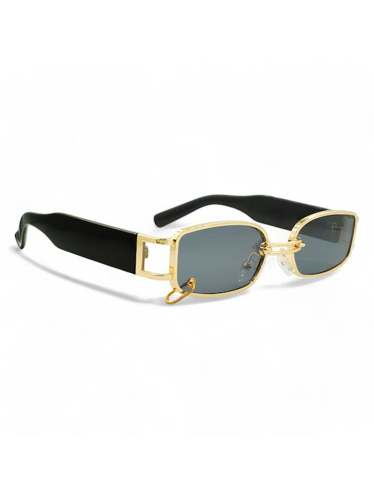 Riverio Unisex Sunglasses with Gold Metal Frame and Gold Lens