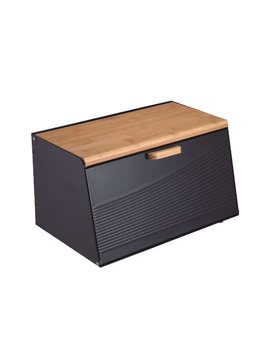 Brunbeste Bread Box with Lid Inox Black 35.5x23.5x21cm