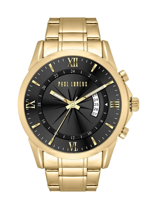 Paul Lorens Men's Watch 45mm Battery with Gold ...
