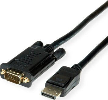 Roline Cable DisplayPort male - VGA male 1m Μαύρο