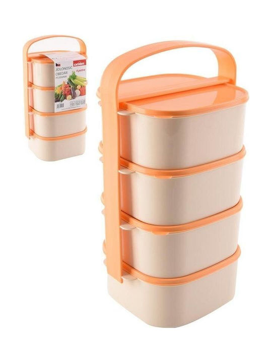 Orion Cutie pentru Mâncare Plastic Bej 15x15cm 4buc