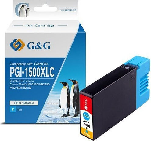 G&G Pgi 1500xl Cartuș de cerneală compatibil pentru imprimante InkJet Canon PGI 1500XL Cyan 1buc