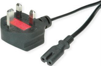 Triton Stromkabel Value UK Flachstecker Euro C7 2-polig Schwarz 1,95 m