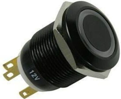 Vandalsicherer Schalter Schwarz Polycarbonat Beleuchtung Weißer Punkt Lamptron Lamp-sw2004-h