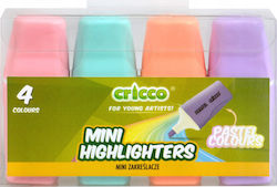 Cresco Mini Pastell Textmarker 4 Farben Cricco