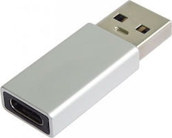 Premiumcord USB-C auf USB-A 2.0 Adapter Silber