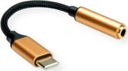 Adaptor Roline USB-C la Jack 3.5mm Auriu 12.03.3223