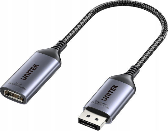 Προσαρμογέας Av Unitek Displayport Hdmi Γκρι V1611a01
