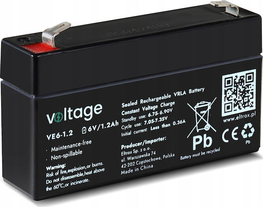 Voltage Батерия UPS с Капацитет 1.2Ах и Напрежение 6V 1бр