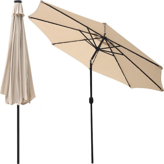 Runder Garten- und Terrassen-Sonnenschirm Kunststoff Beige Φ3m