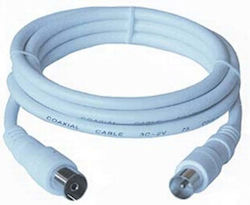 PremiumCord Antennenkabel Koax-Stecker - Koax-Buchse Weiß 10m