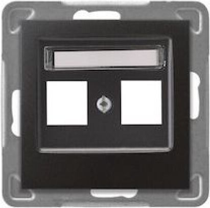 Ospel Shell for Double Telecommunication Socket Impresja Anthracite Gpk-2y P 50
