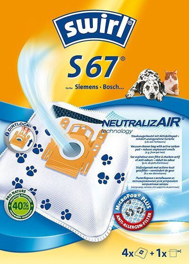 Pungă de aspirator Swirl S67 Sac de praf universal Cutie albă 4 bucăți