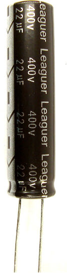 Електролитен кондензатор 22μF 400V Ø10x40 Ls:5mm 10000ч @ 105°C