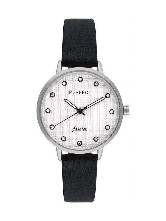 Perfect Women's Watch with Black Leather Strap