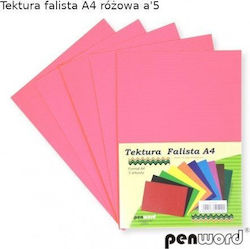 Penword Κυματοειδές Χαρτόνι Penword A4 5 Φύλλα Ροζ Penword Targi