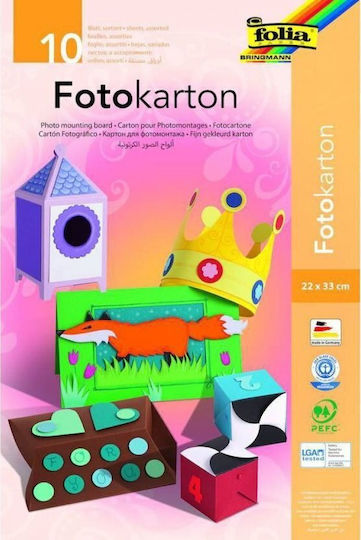 Folia Kartonblock A4 10 Blatt 300g 10 Farben