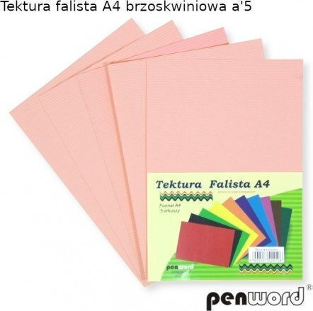 Penword Κυματοειδές Χαρτόνι Penword A4 5 Φύλλα Ροδακινί Penword Targi
