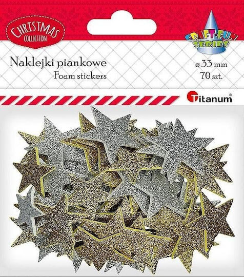Titanium Schaumstoffaufkleber Sterne 33mm Mix 70 Stück