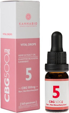 KannaBio Σταγόνες 500mg με 5% CBD 10ml
