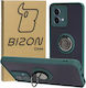 Bizon Hybrid Ring Back Cover Σιλικόνης / Tempered Glass Πράσινο (Moto G84)