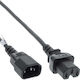 InLine IEC C15 / IEC C14 - IEC C15 / IEC C14 Cable 0.5m Black