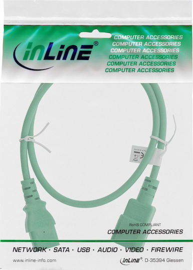 InLine IEC C13 / IEC C14 - IEC C13 / IEC C14 Cable 2m Πράσινο