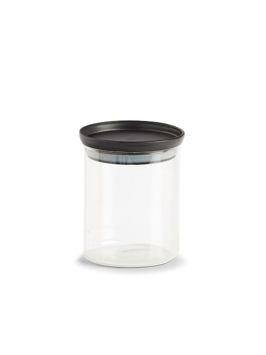 Zeller Vase General Use with Lid Plastic Black 650ml