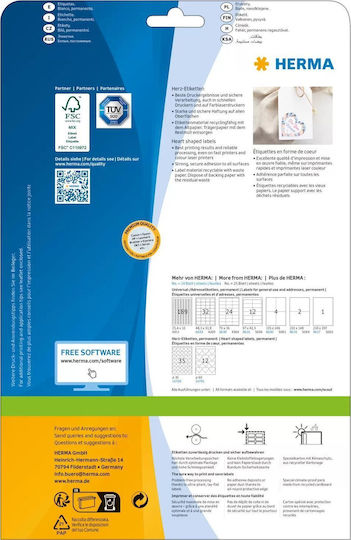 Herma Αυτοκόλλητες Ετικέτες Α4 Ορθογώνιες 60x60mm