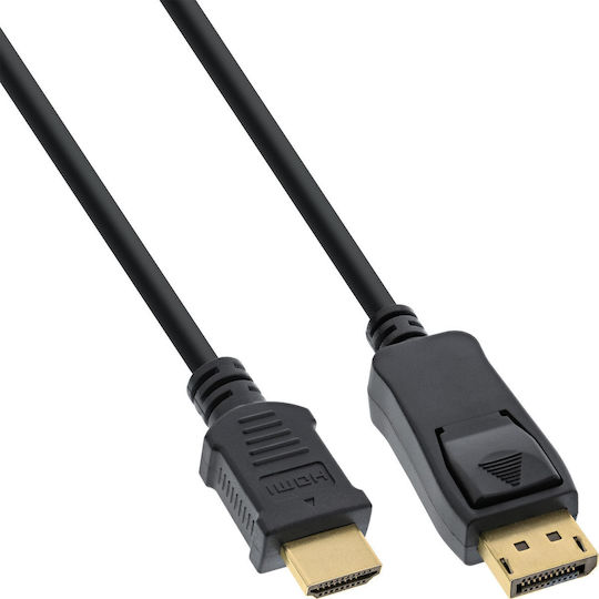 Cablu convertor Inline DisplayPort la HDMI negru 10m