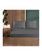 First Choice Bettwäsche-Set mit 1 Kissenbezug Semi-Doppel mit Gummiband 120x200cm. Anthracite 2Stück