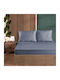 First Choice Bettwäsche-Set mit 1 Kissenbezug Semi-Doppel mit Gummiband 120x200cm. Blue 2Stück