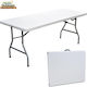 Bakaji Tabelle Metall für Camping Klappbar Campingmöbel 183x76x72cm Weiß