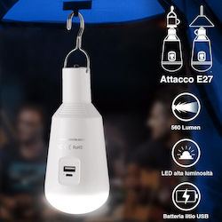 Bakaji Batterielampe USB E27 LED Licht Notfall Campinglampe Powerbank 02833491 Bakaji Batterielampe USB E27 LED Licht Notfall Campinglampe Powerbank 02833491