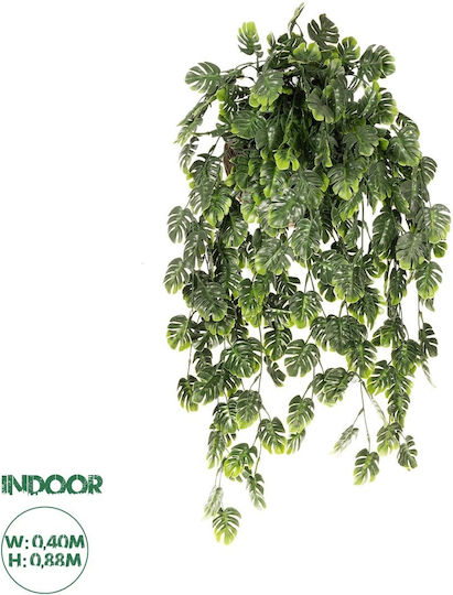 Globostar Artificial Garden Monstera Hanging Plant 20633 Artificial Hanging Decorative Fern Plant W40 X D40 X H88cm