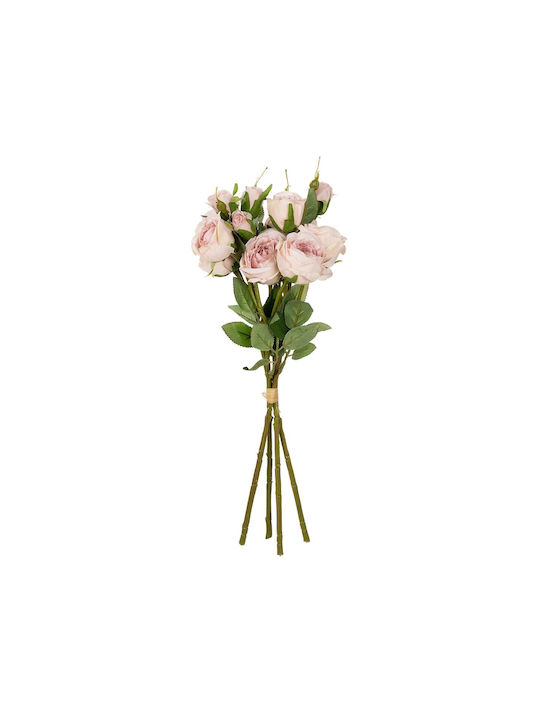 Buchet din Flori Artificiale Trandafir Ανοιχτό Ροζ 44cm GloboStar