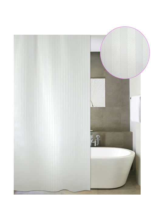 San Lorentzo Luxor Shower Curtain Fabric 180x180cm White