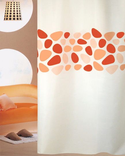 San Lorentzo Pebbles Душ завеса Тъканна 180x180см Orange