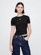 Γυναικείο Crop Top Βαμβακερό Black