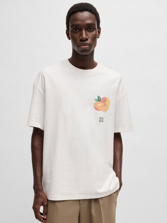 Tシャツ・カットソー HUGO Men T-shirt Black 50537576 001 HUGO - Stretch-cotton pajama T-shirt with color-blocking - Black
