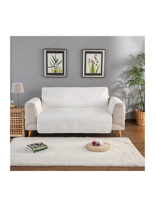 Pucioasa Husă Elastică Canapea cu două locuri Alb 1buc LJD17446
